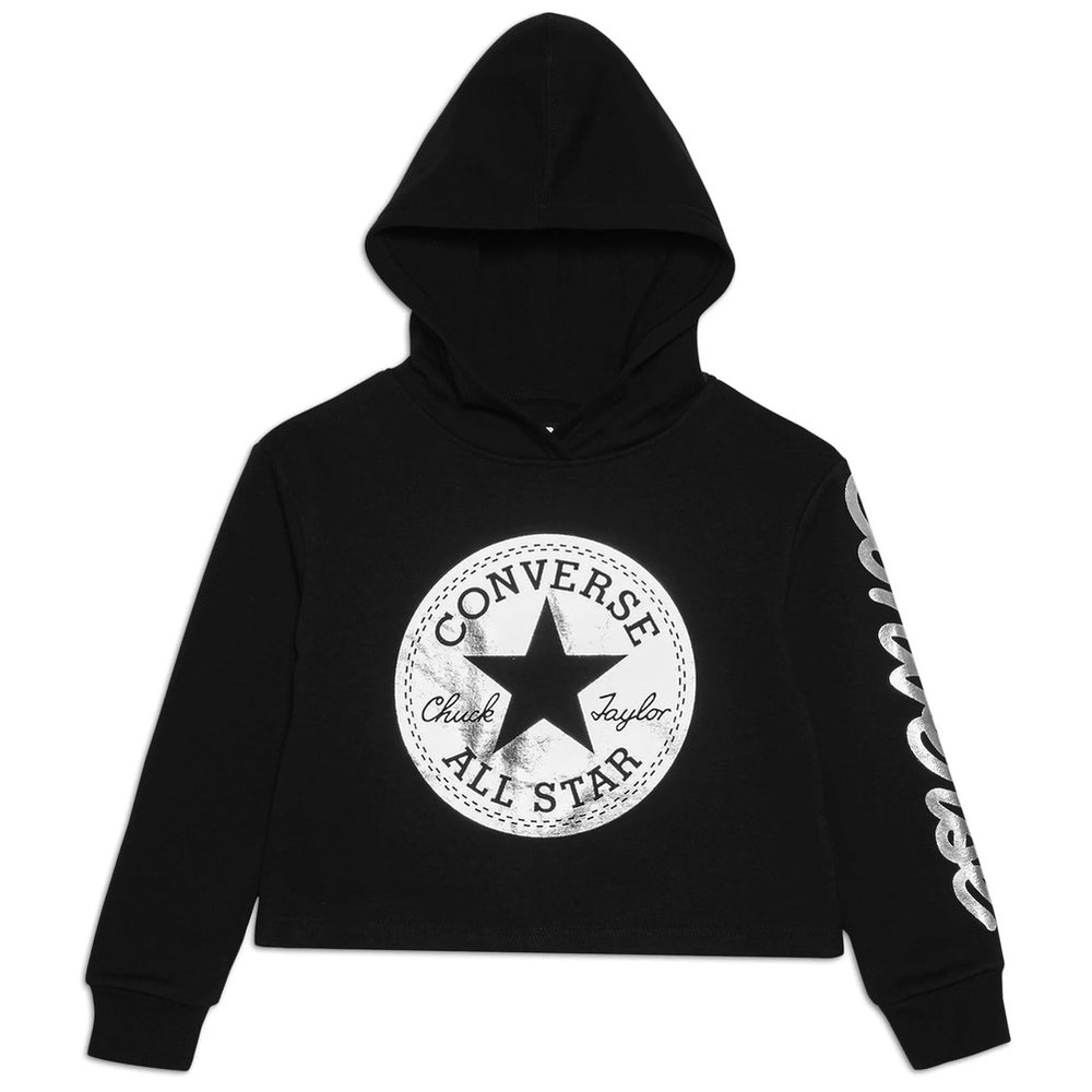 Converse BNWT Kids Cropped Chuck Taylor Hoodie, Black, Sizes 5 & 6.